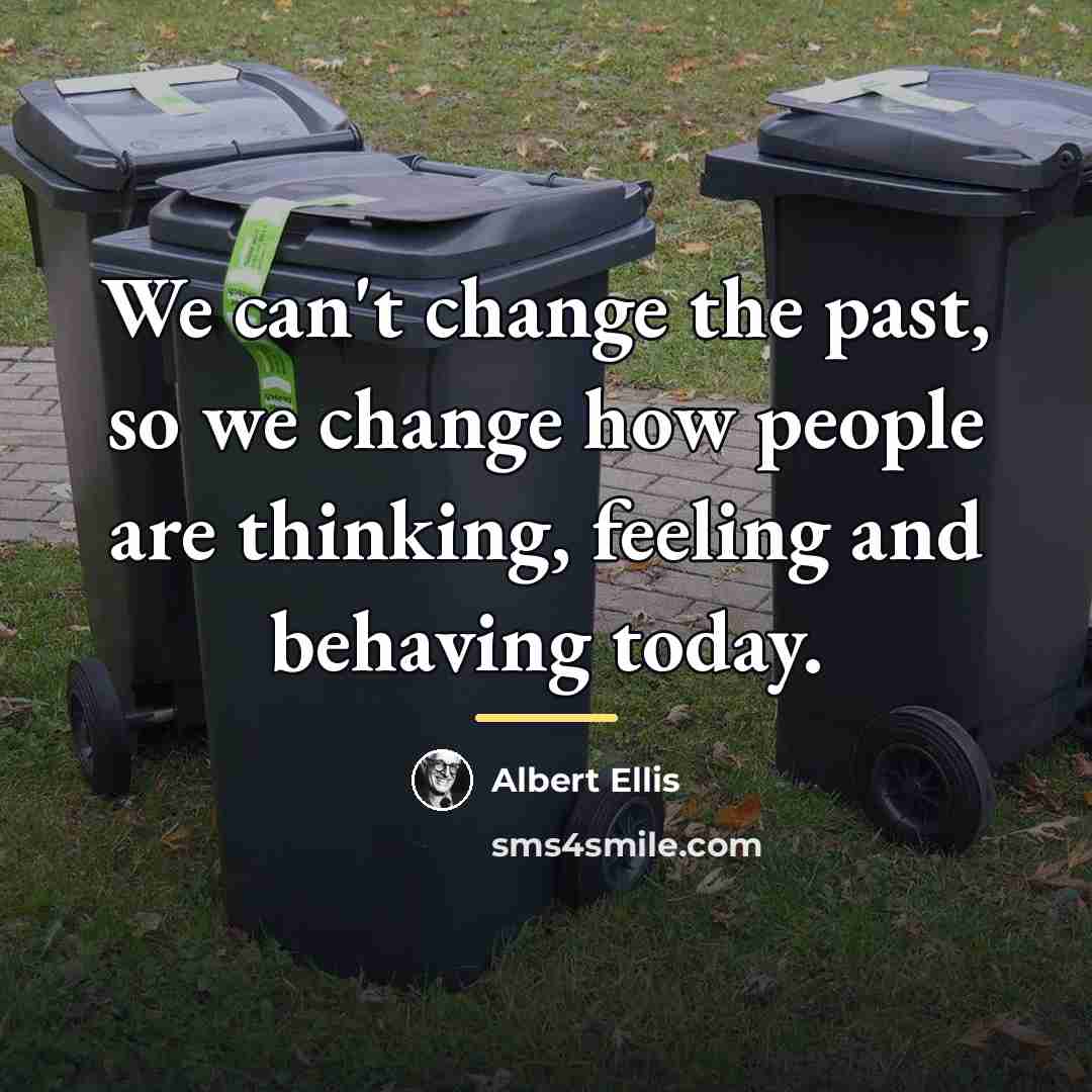 “We can't change the past, so we change how people…” quote by Albert Ellis