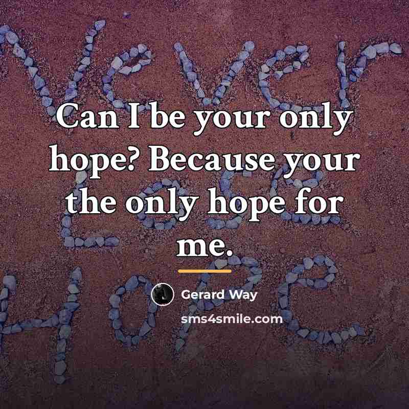 “Can I be your only hope? Because your the only…” quote by Gerard Way