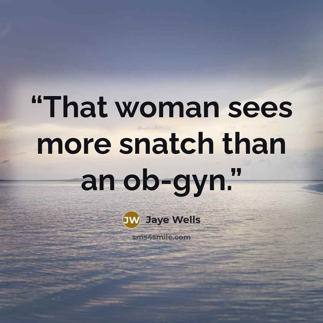 “That woman sees more snatch than an ob-gyn.” quote by Jaye Wells