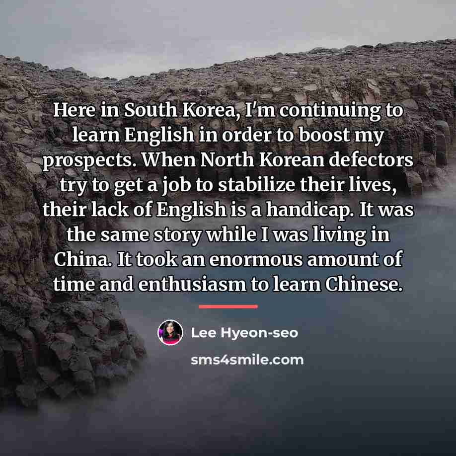 “Here in South Korea, I'm continuing to learn English in…” quote by Lee Hyeon-seo