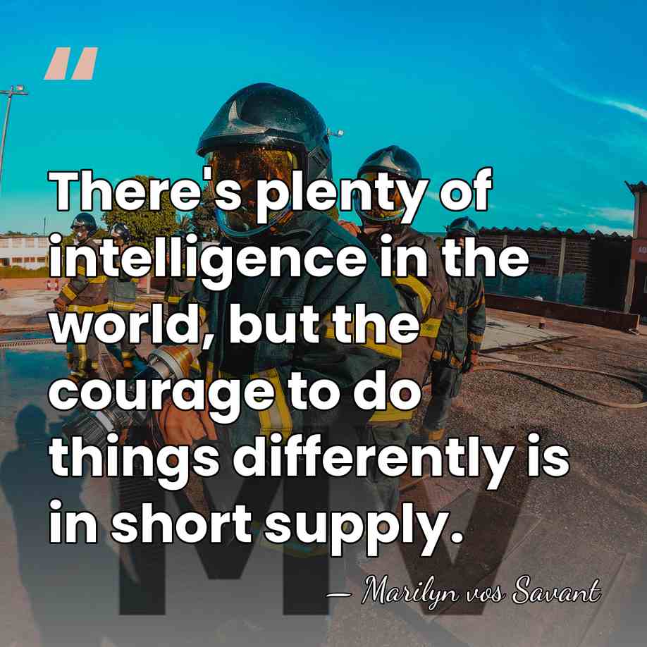 There's plenty of intelligence in the world, but the courage to do&hellip; - Marilyn vos Savant