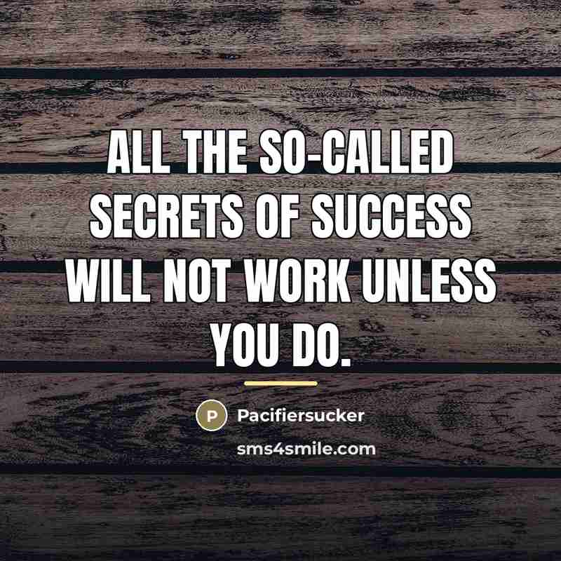 “All the so-called secrets of success will not work unless…” quote by Pacifiersucker