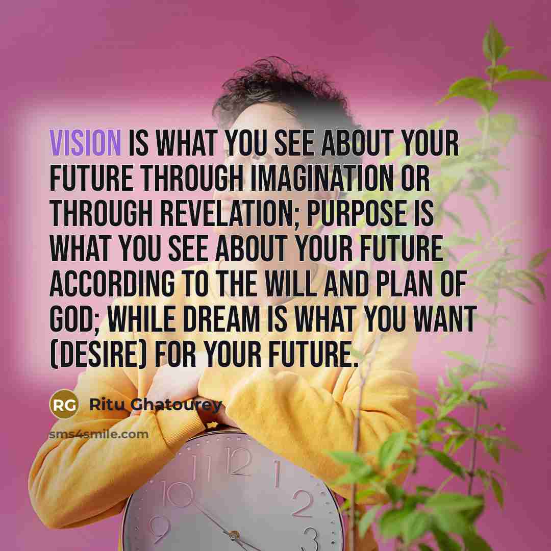 “VISION is what you see about your future through imagination…” quote by Ritu Ghatourey