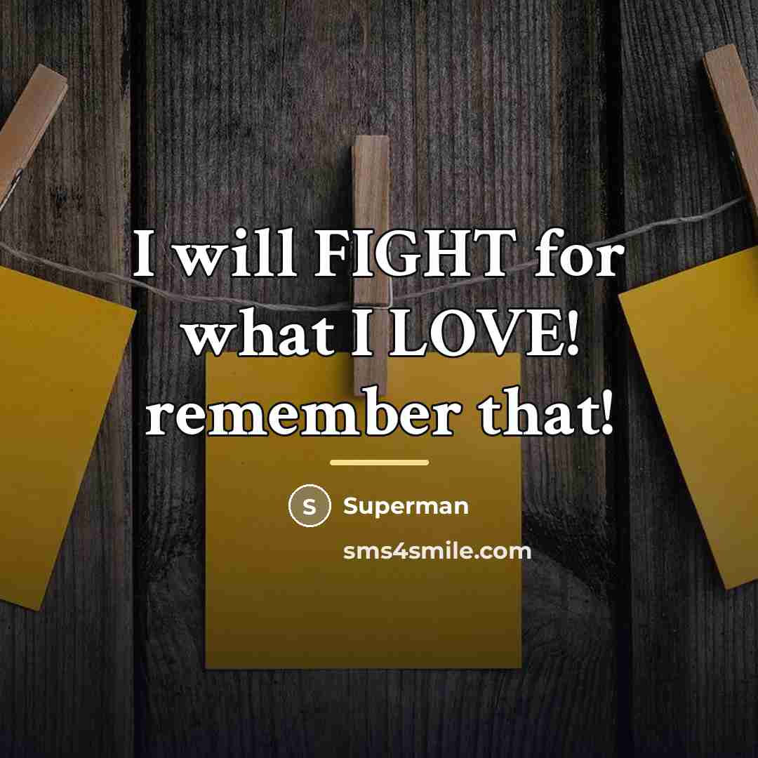 “I will FIGHT for what I LOVE! remember that!…” quote by Superman