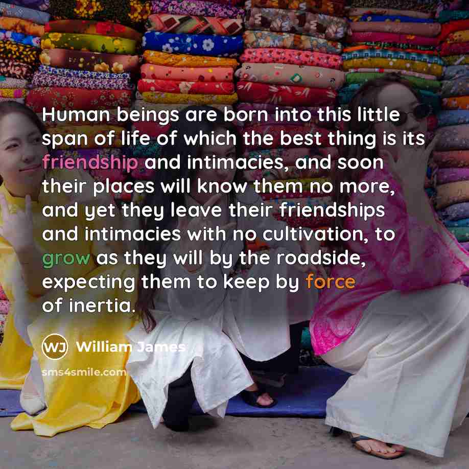 “Human beings are born into this little span of life…” quote by William James