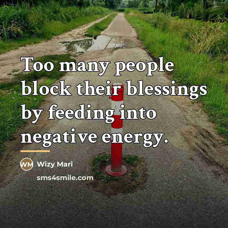 “Too many people block their blessings by feeding into negative…” quote by Wizy Mari