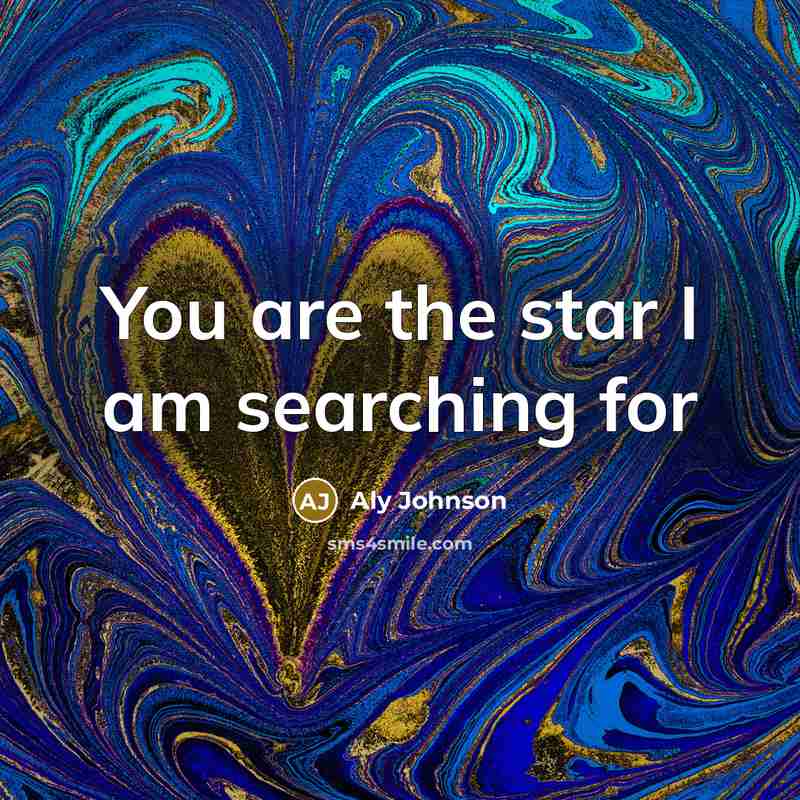“You are the star I am searching for…” quote by Aly Johnson