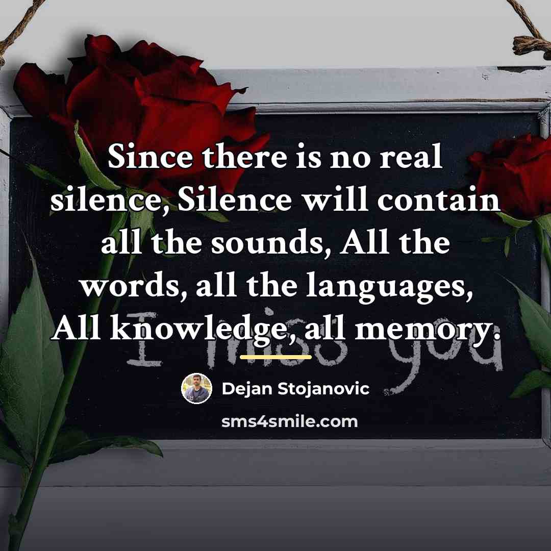 “Since there is no real silence, Silence will contain all…” quote by Dejan Stojanovic