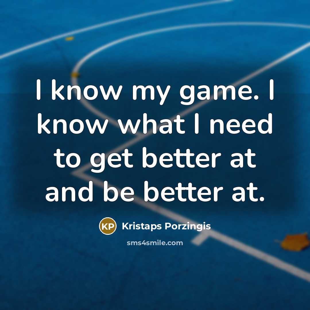 “I know my game. I know what I need to…” quote by Kristaps Porzingis