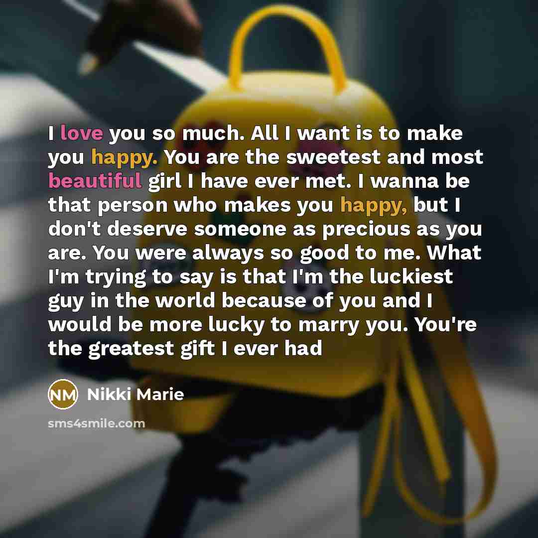 “I love you so much. All I want is to…” quote by Nikki Marie