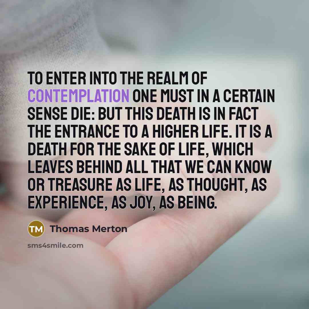 “To enter into the realm of contemplation one must in…” quote by Thomas Merton
