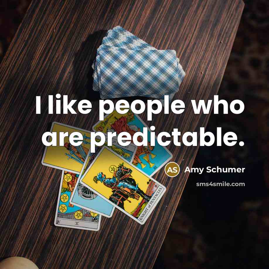 “I like people who are predictable.…” quote by Amy Schumer