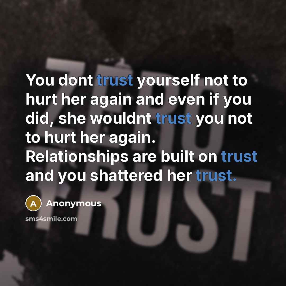 “You dont trust yourself not to hurt her again and…” quote by Anonymous