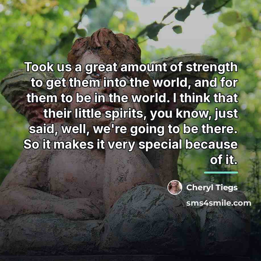 “Took us a great amount of strength to get them…” quote by Cheryl Tiegs