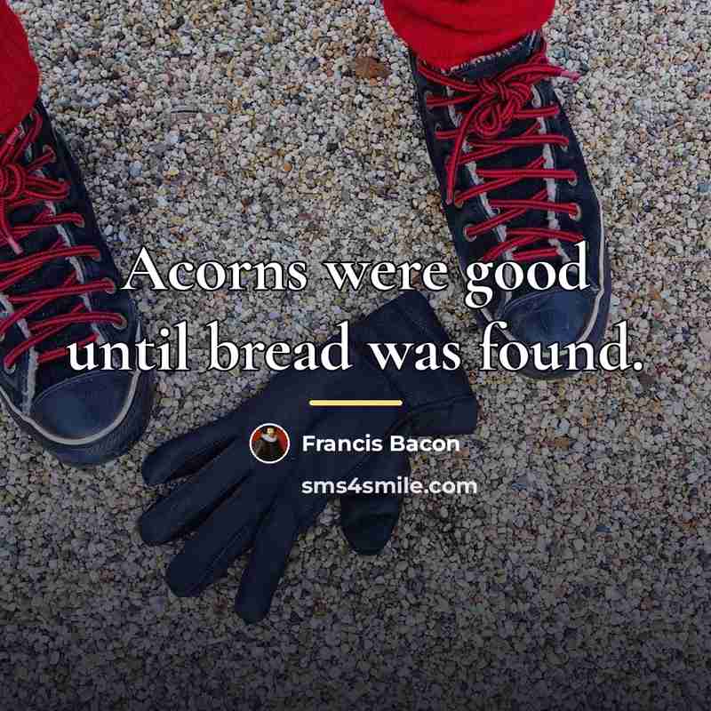 “Acorns were good until bread was found.…” quote by Francis Bacon