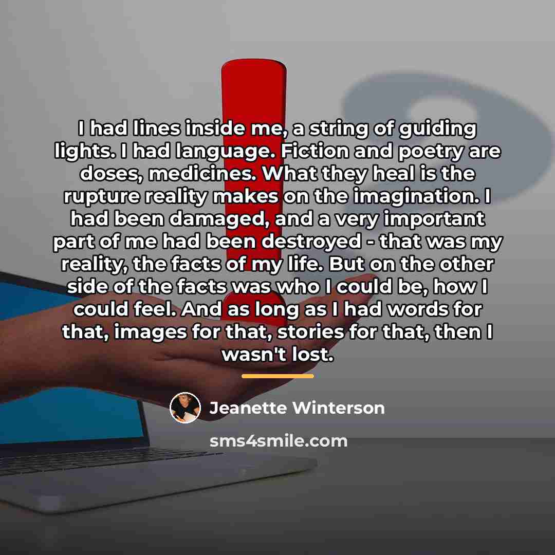 “I had lines inside me, a string of guiding lights.…” quote by Jeanette Winterson