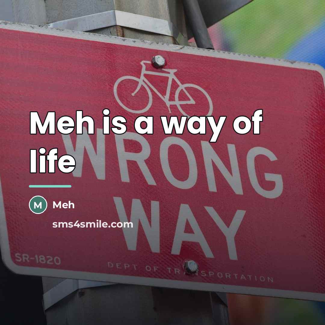 “Meh is a way of life…” quote by Meh