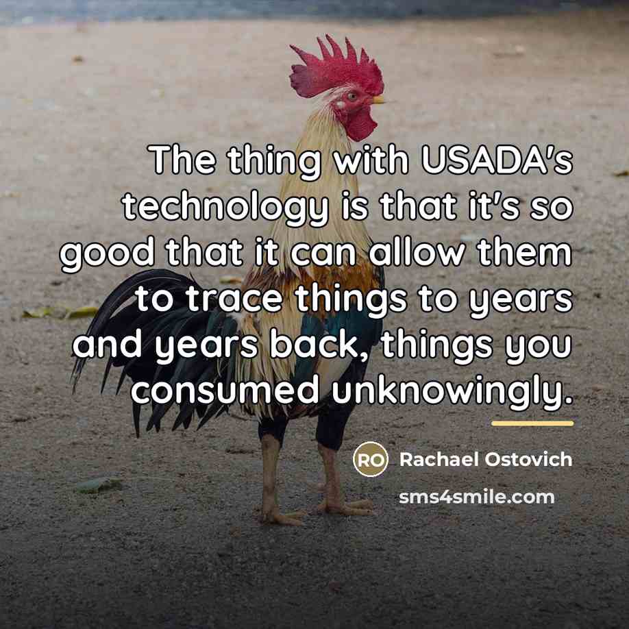 “The thing with USADA's technology is that it's so good…” quote by Rachael Ostovich