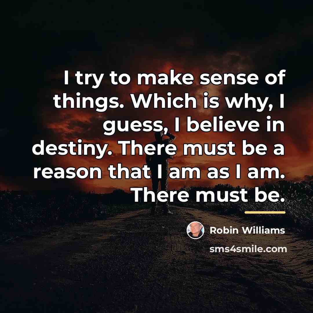 “I try to make sense of things. Which is why,…” quote by Robin Williams