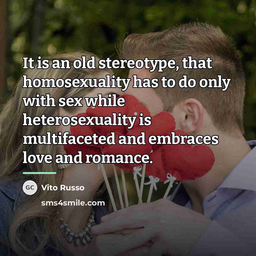 “It is an old stereotype, that homosexuality has to do…” quote by Vito Russo