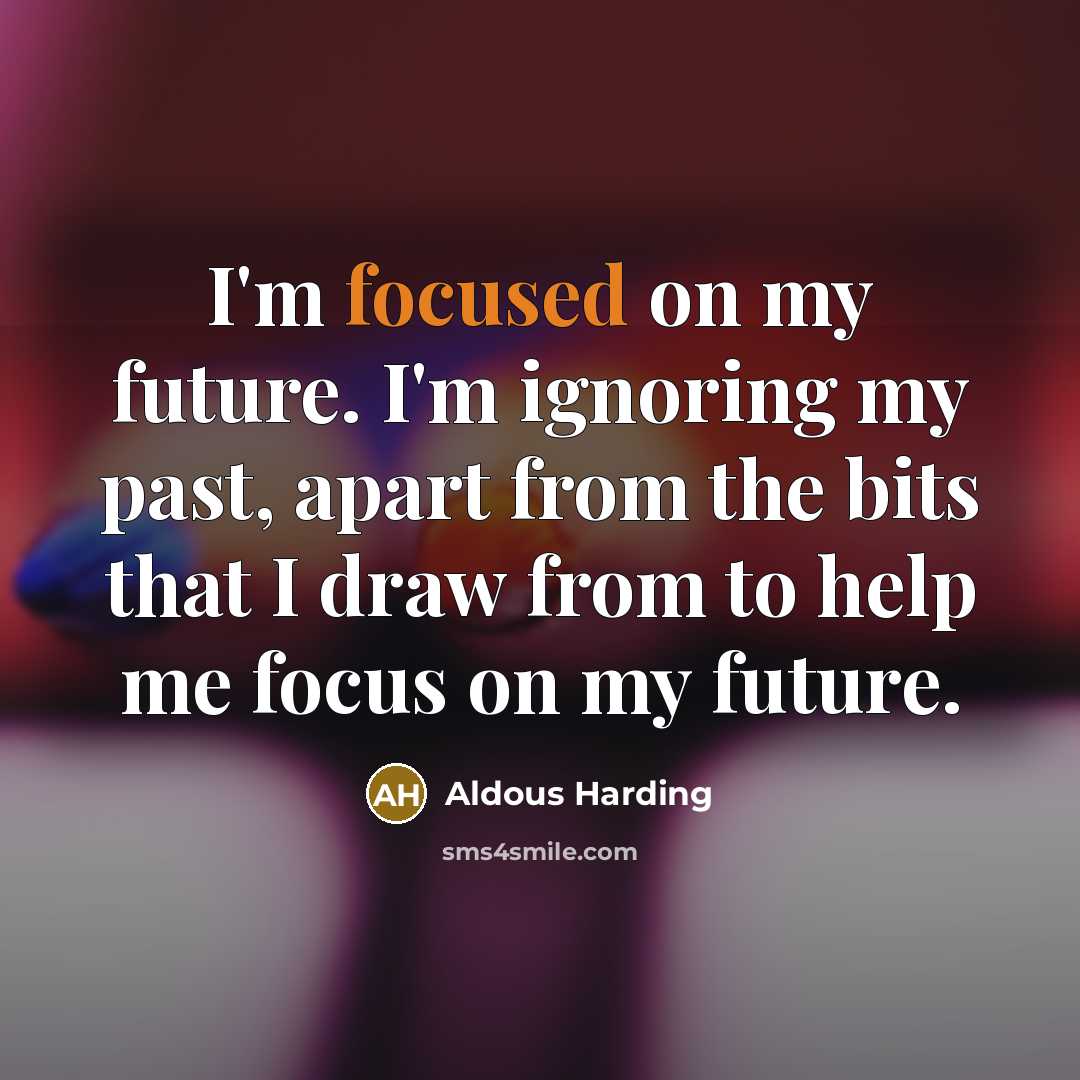 “I'm focused on my future. I'm ignoring my past, apart…” quote by Aldous Harding