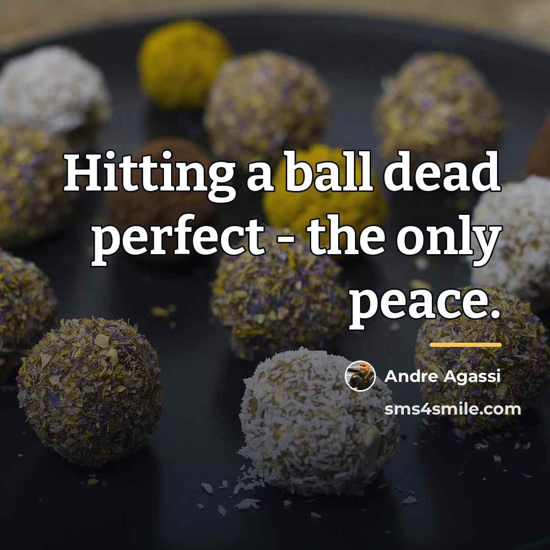 “Hitting a ball dead perfect - the only peace.…” quote by Andre Agassi