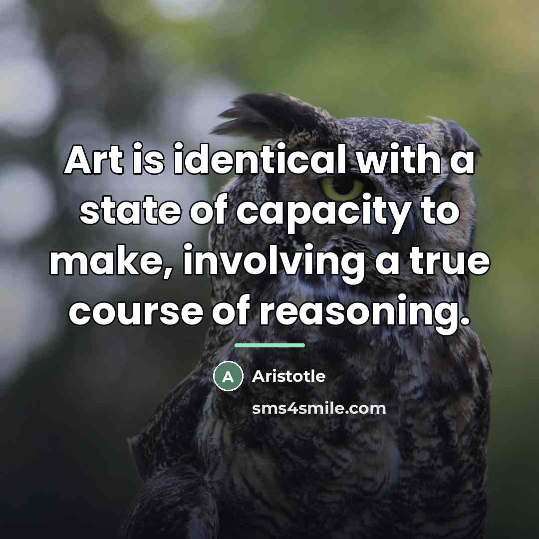 “Art is identical with a state of capacity to make,…” quote by Aristotle