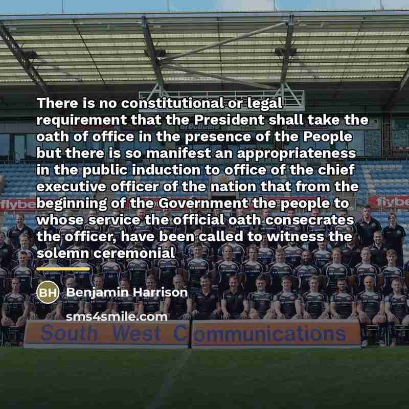 “There is no constitutional or legal requirement that the President…” quote by Benjamin Harrison