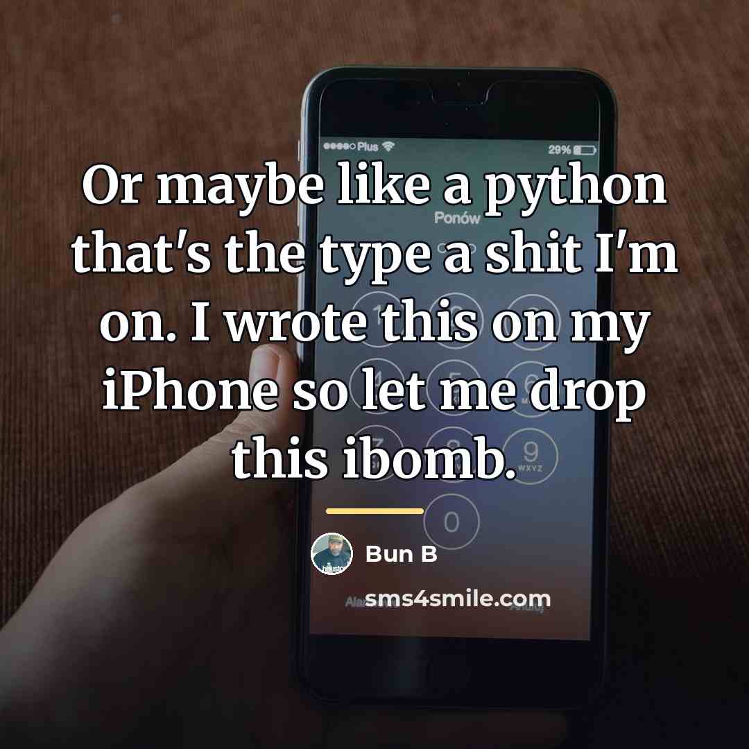 “Or maybe like a python that's the type a shit…” quote by Bun B