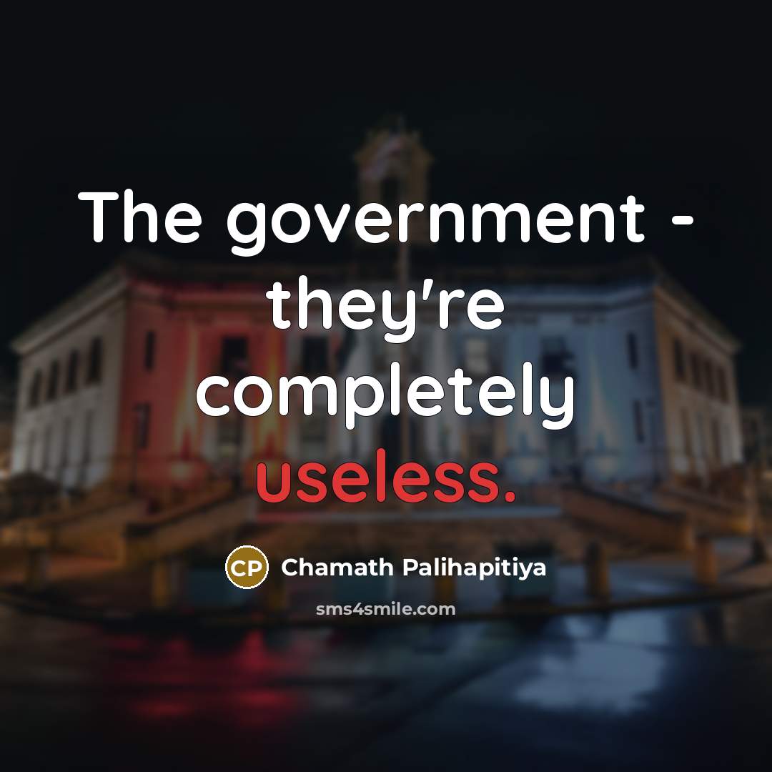 “The government - they're completely useless.…” quote by Chamath Palihapitiya