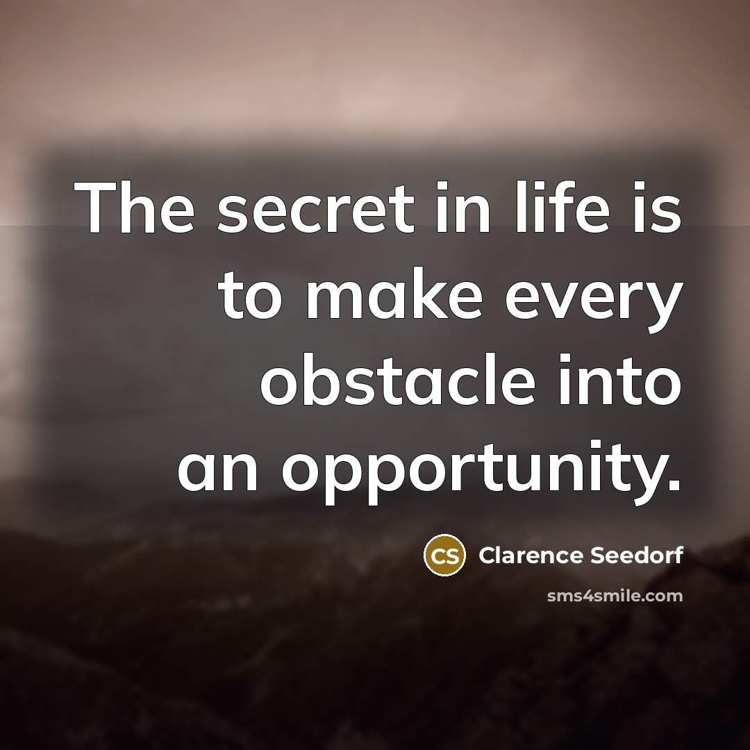 “The secret in life is to make every obstacle into…” quote by Clarence Seedorf