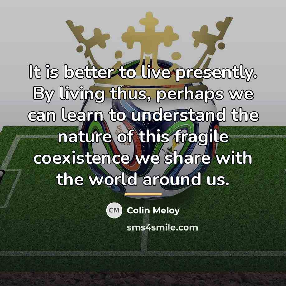 “It is better to live presently. By living thus, perhaps…” quote by Colin Meloy