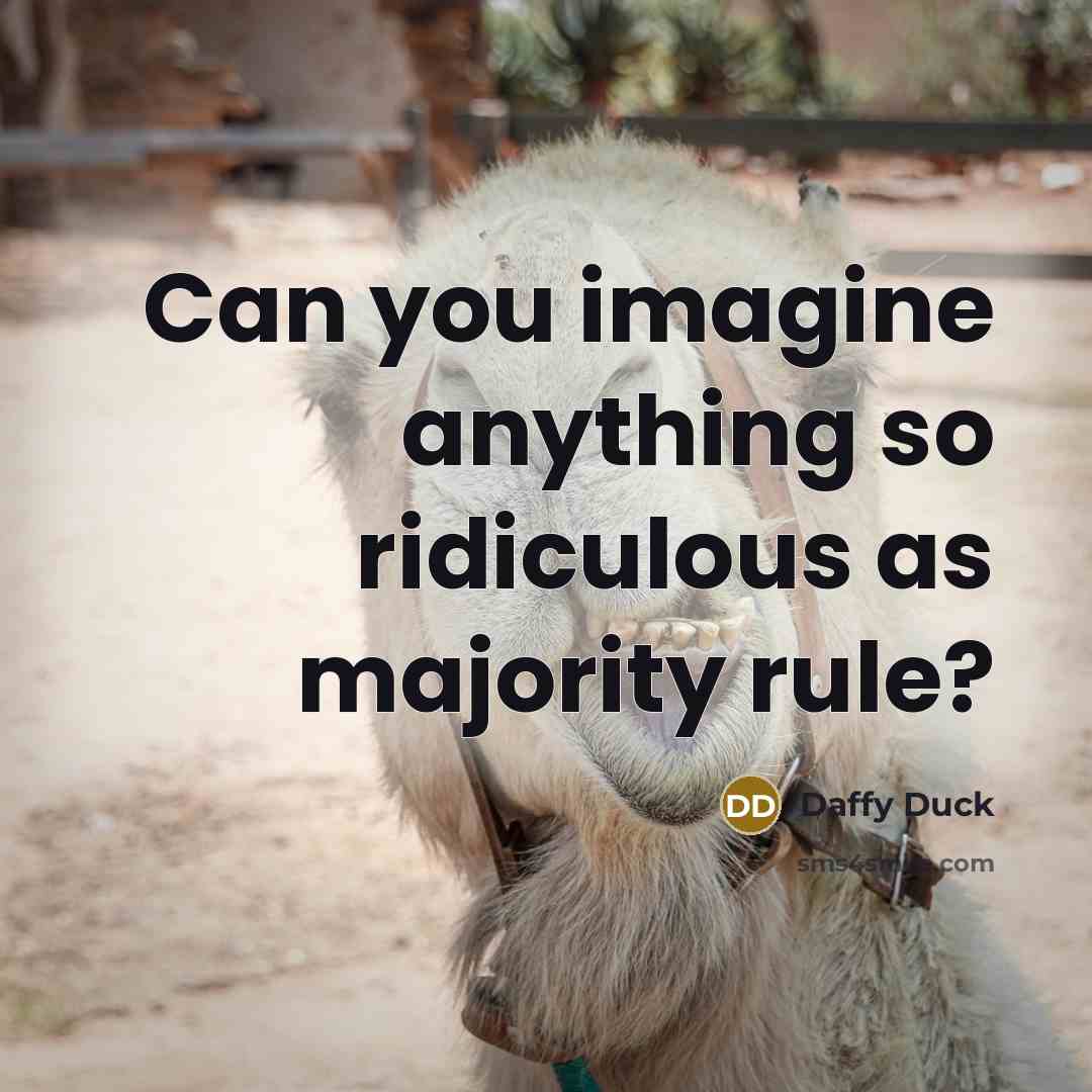 “Can you imagine anything so ridiculous as majority rule?…” quote by Daffy Duck