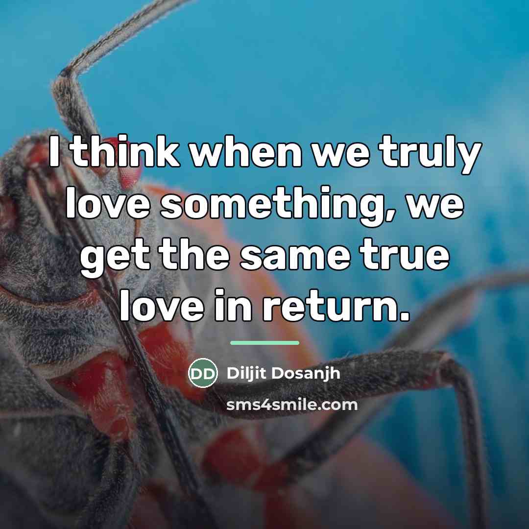 “I think when we truly love something, we get the…” quote by Diljit Dosanjh