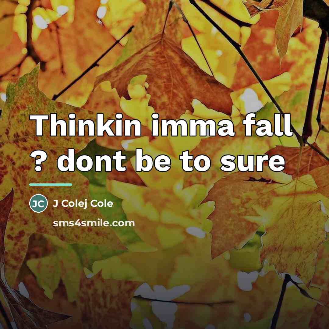 “Thinkin imma fall ? dont be to sure…” quote by J Colej Cole
