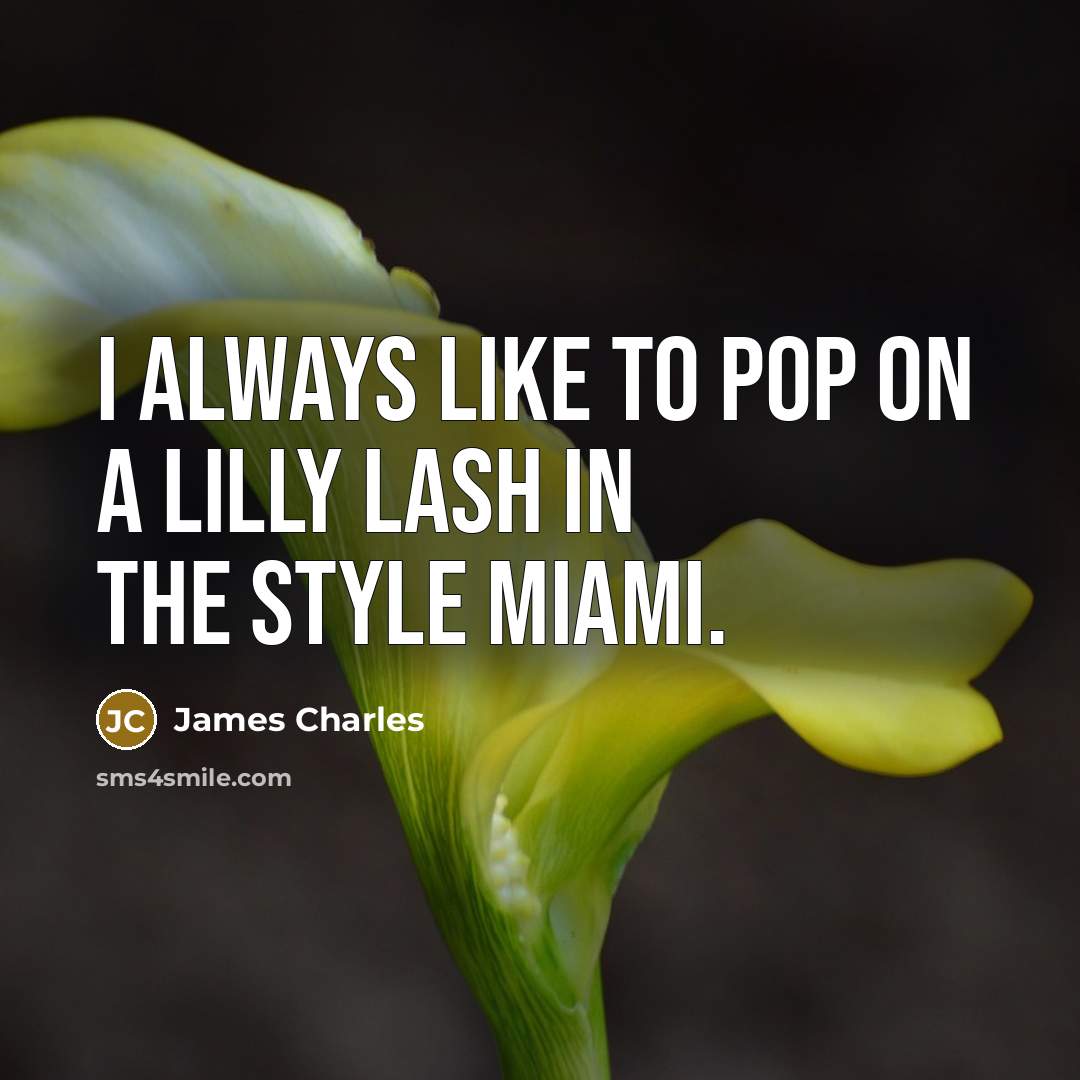 “I always like to pop on a Lilly Lash in…” quote by James Charles
