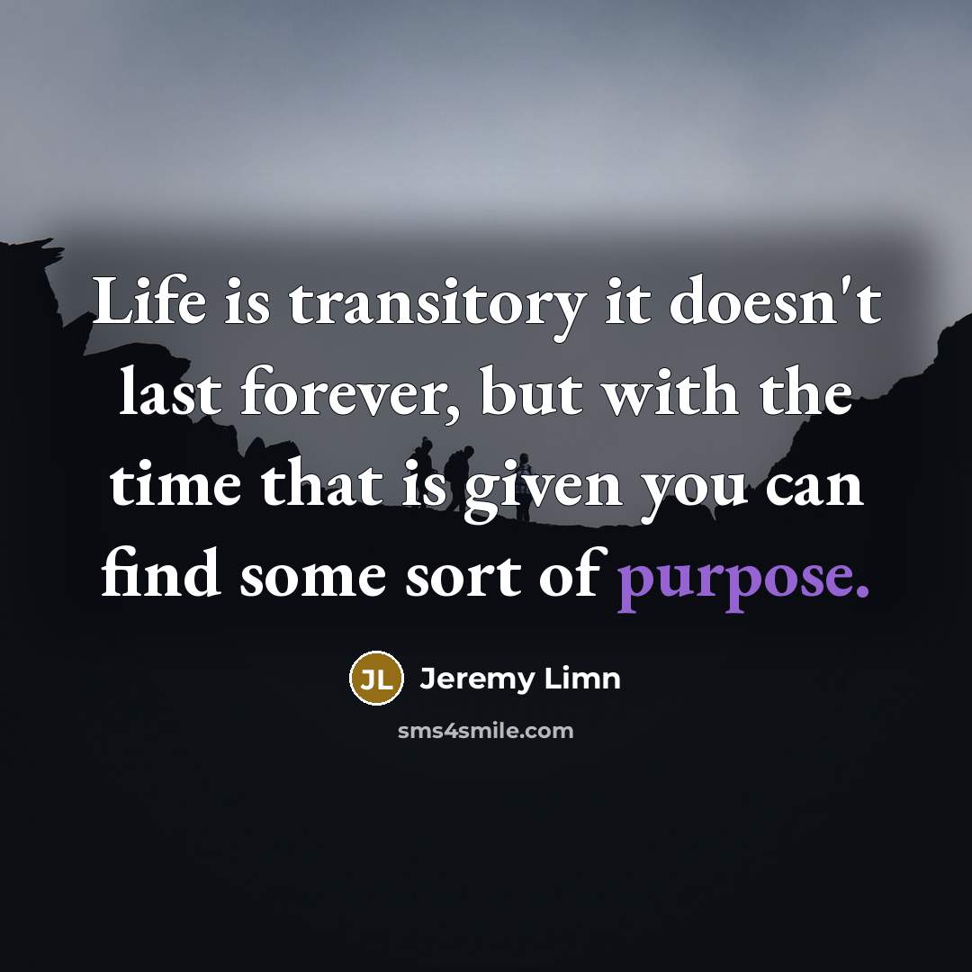 “Life is transitory it doesn't last forever, but with the…” quote by Jeremy Limn