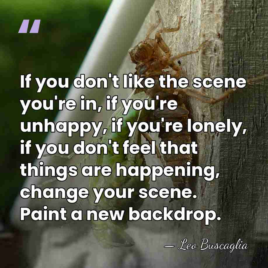 If you don't like the scene you're in, if you're unhappy, if&hellip; - Leo Buscaglia