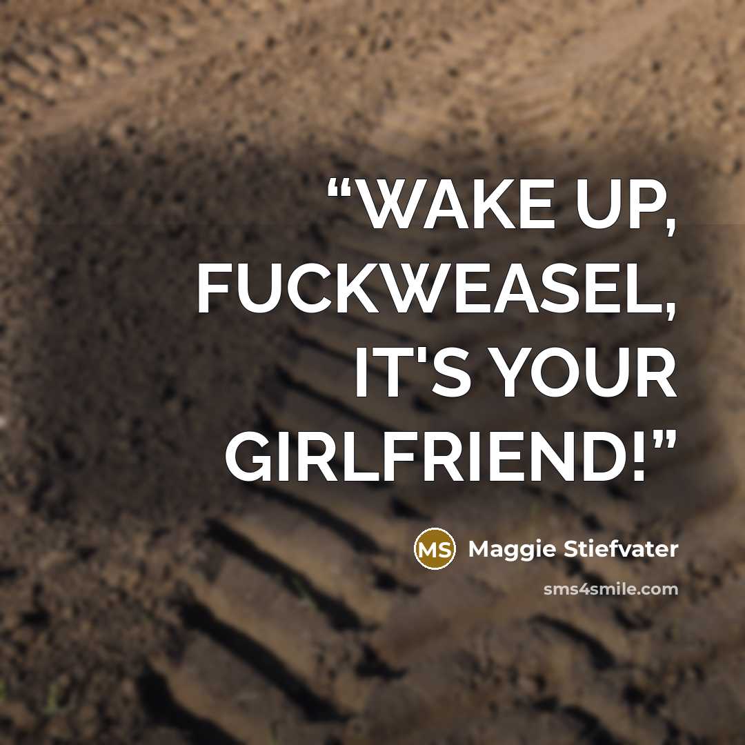 “WAKE UP, FUCKWEASEL, IT'S YOUR GIRLFRIEND!” quote by Maggie Stiefvater