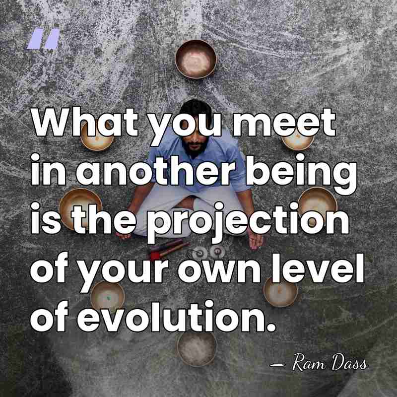 What you meet in another being is the projection of your own&hellip; - Ram Dass