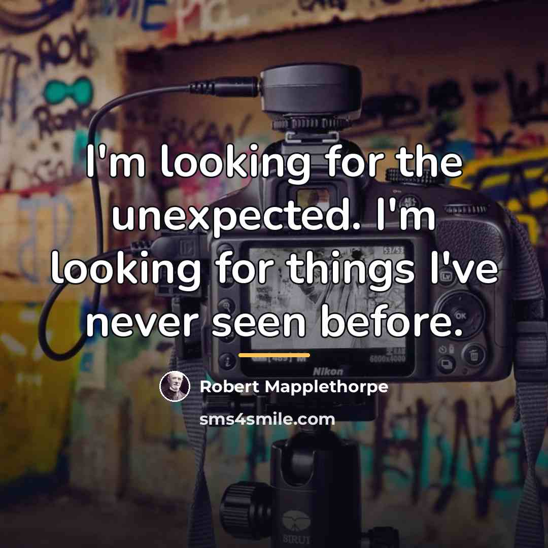 “I'm looking for the unexpected. I'm looking for things I've…” quote by Robert Mapplethorpe