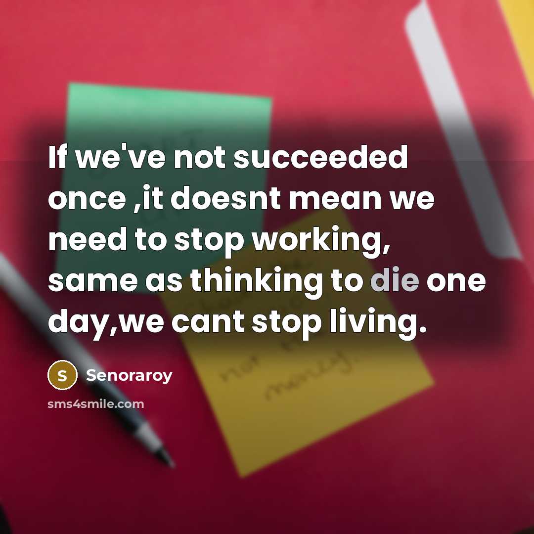 “If we've not succeeded once ,it doesnt mean we need…” quote by Senoraroy