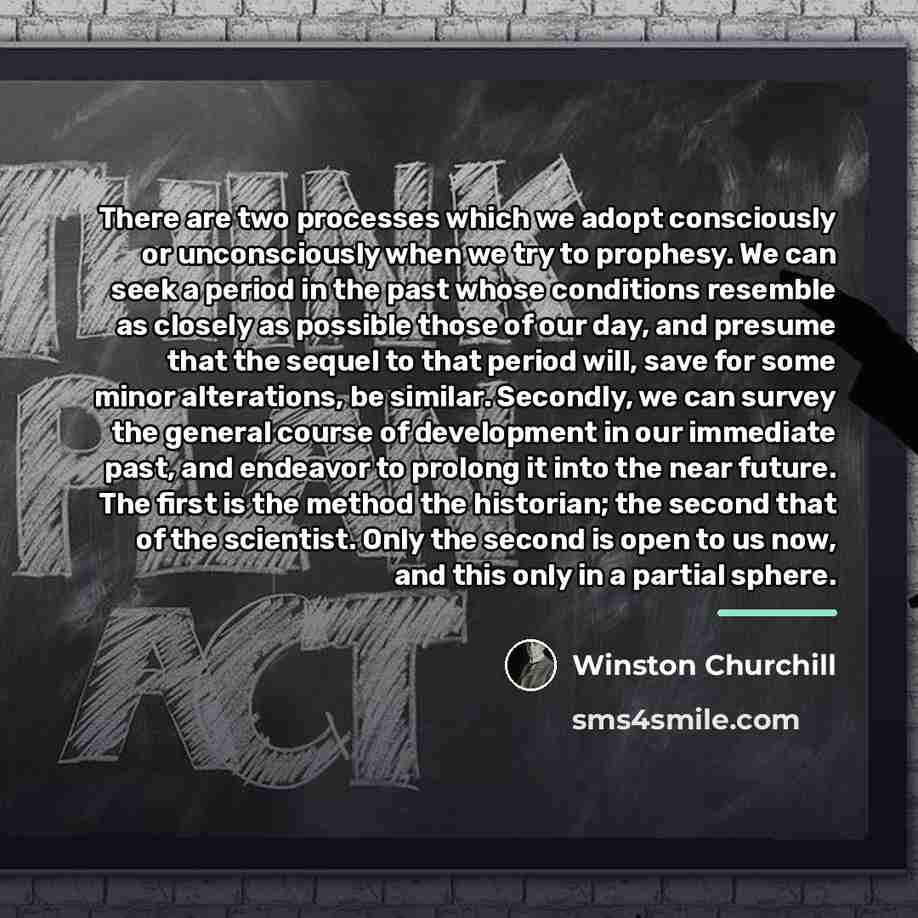 “There are two processes which we adopt consciously or unconsciously…” quote by Winston Churchill