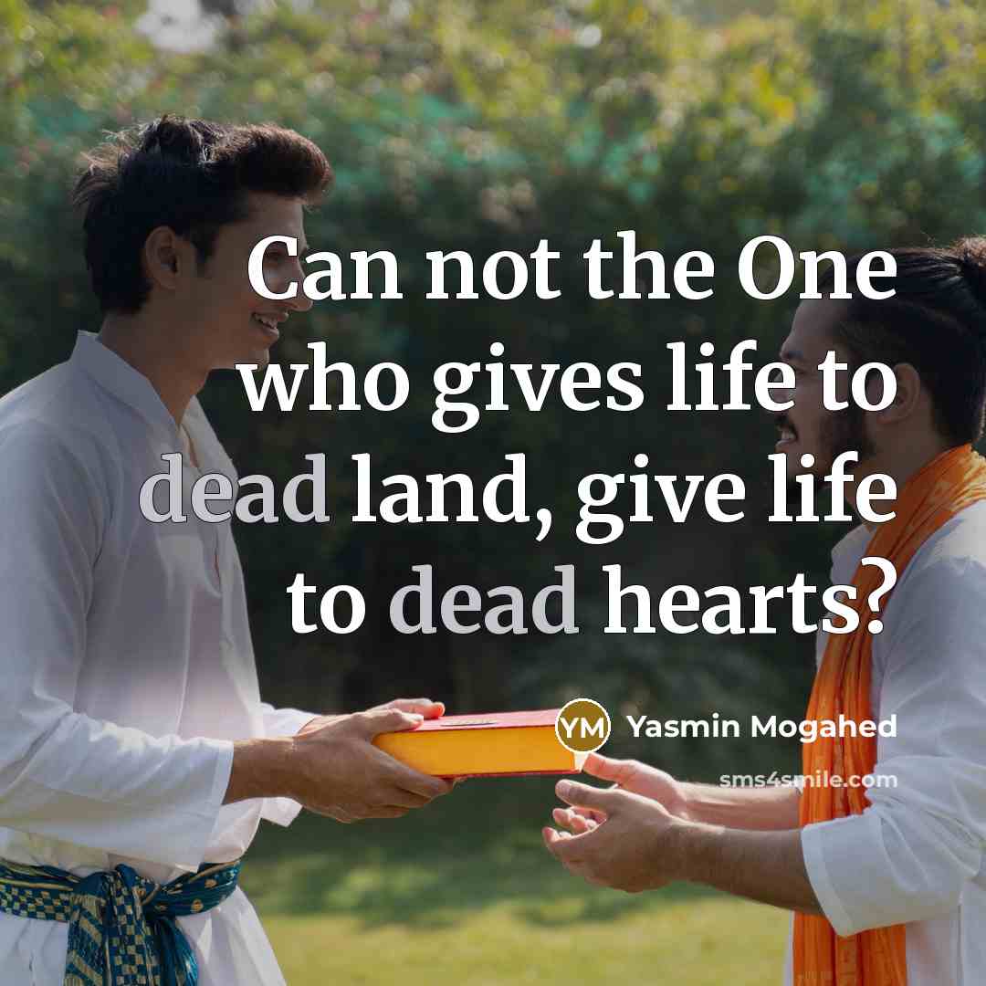 “Can not the One who gives life to dead land,…” quote by Yasmin Mogahed