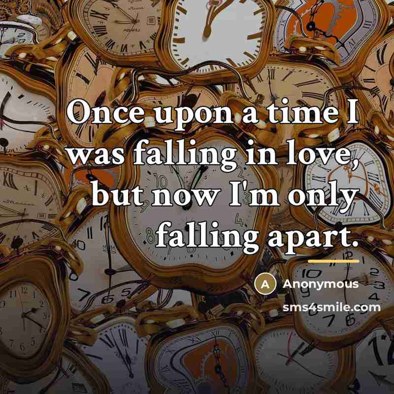 “Once upon a time I was falling in love, but…” quote by Anonymous