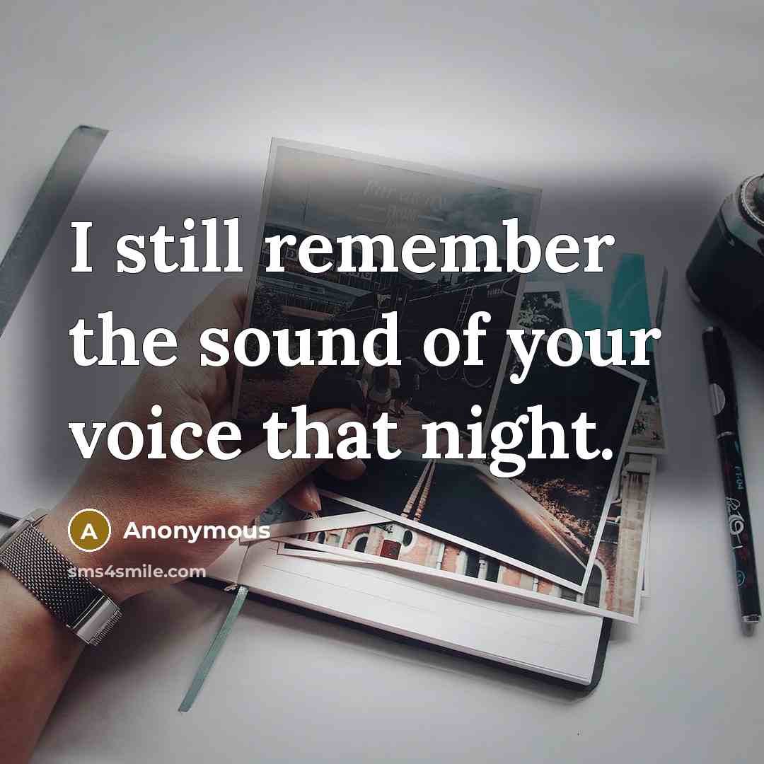 “I still remember the sound of your voice that night.…” quote by Anonymous