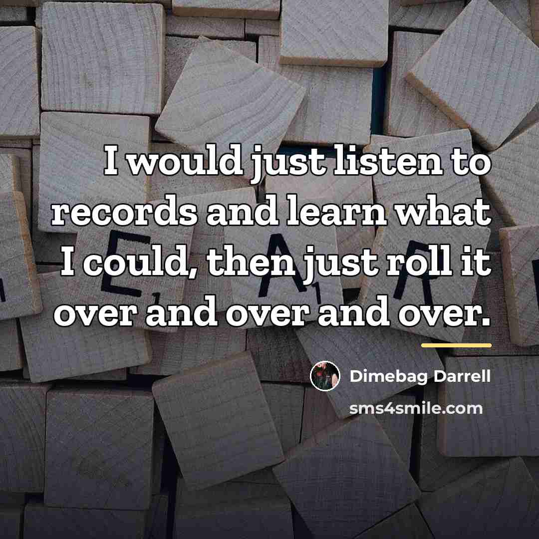 “I would just listen to records and learn what I…” quote by Dimebag Darrell