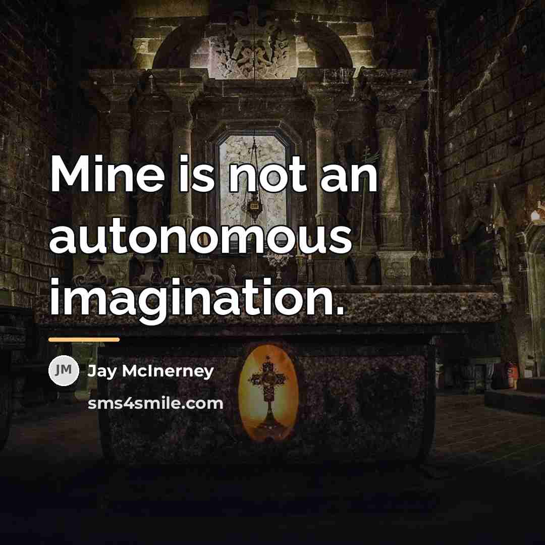 “Mine is not an autonomous imagination.…” quote by Jay McInerney