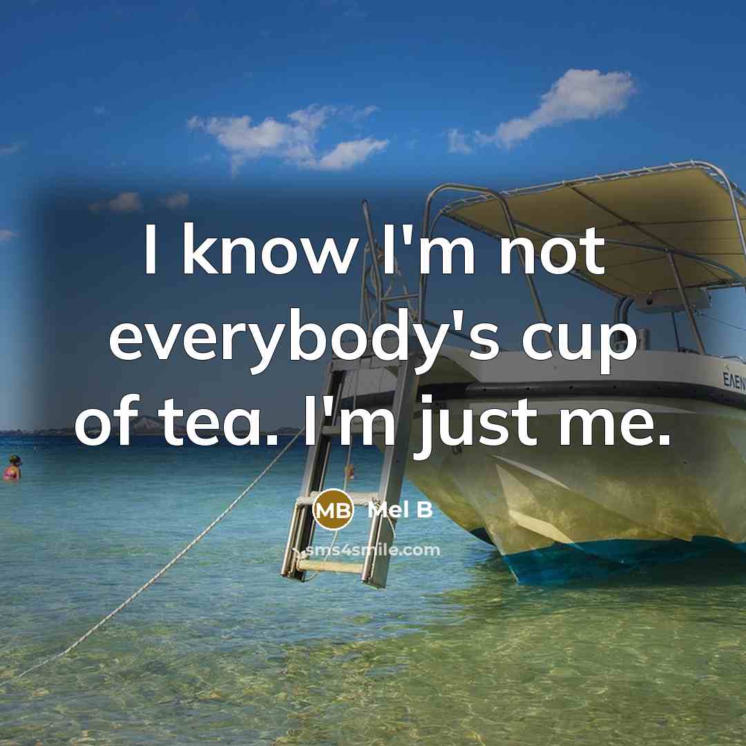 “I know I'm not everybody's cup of tea. I'm just…” quote by Mel B