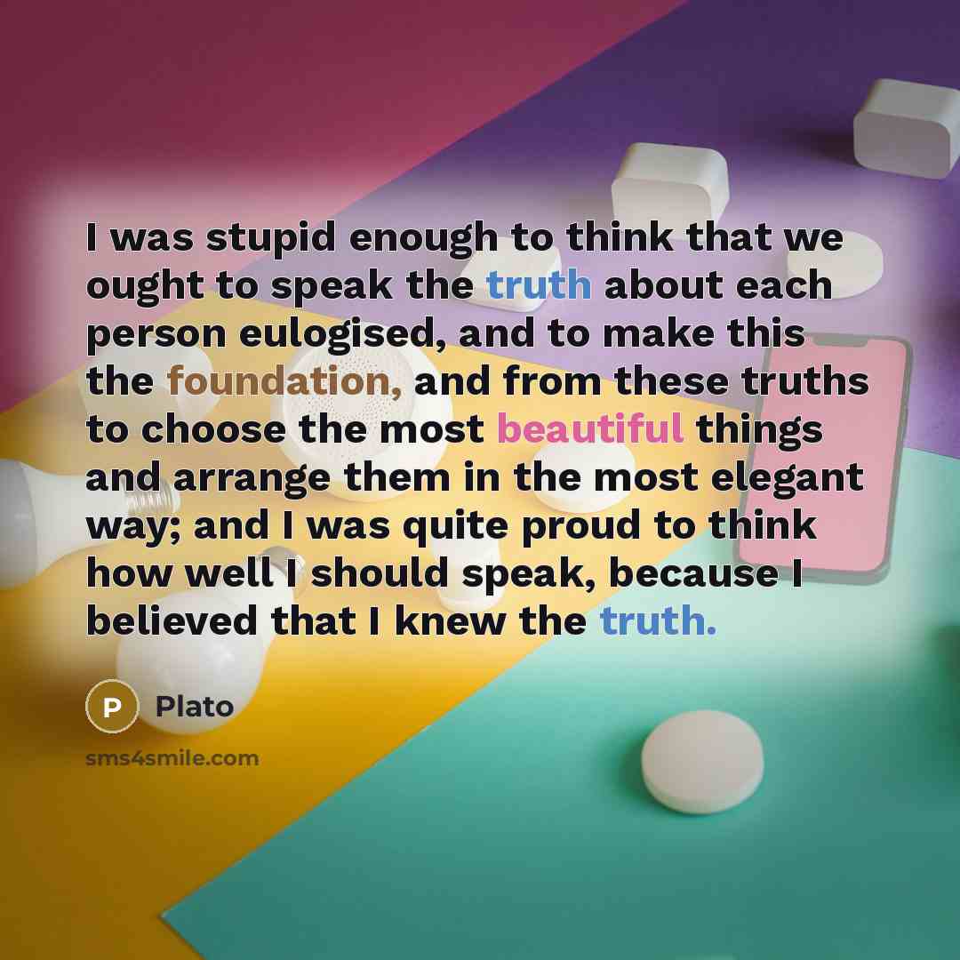 “I was stupid enough to think that we ought to…” quote by Plato
